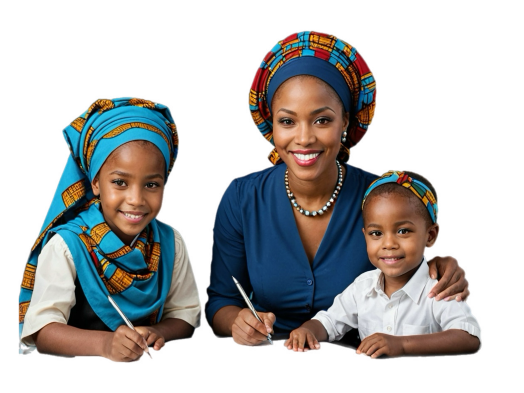 La mère africaine enseigne à ses enfants sa langue maternelle, qui est la langue Diakhango en Europe